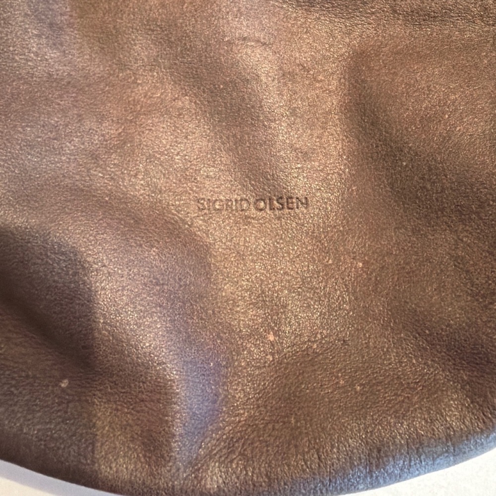 Sigrid Olsen Hobo Bag Women Large Brown Leather Slouchy Shoulder Boho Minimalist - Picture 4 of 7
